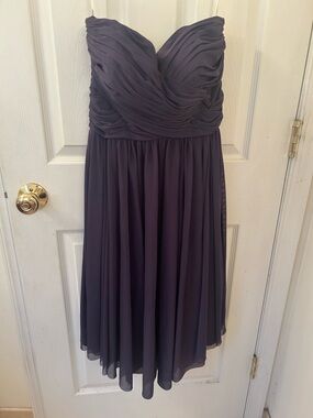 Jasmine Strapless Chiffon Dress in Plum
